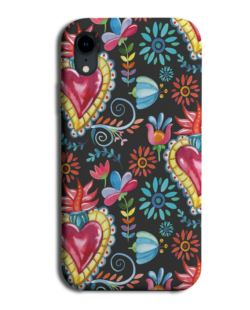 Russian Tribal Design Phone Case Cover Flowers Hearts Blue Russia Moscow F763