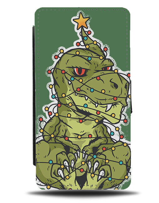 The Dinosaur Christmas Tree Phone Cover Case Lights Cartoon Dinosaurs T Rex J198