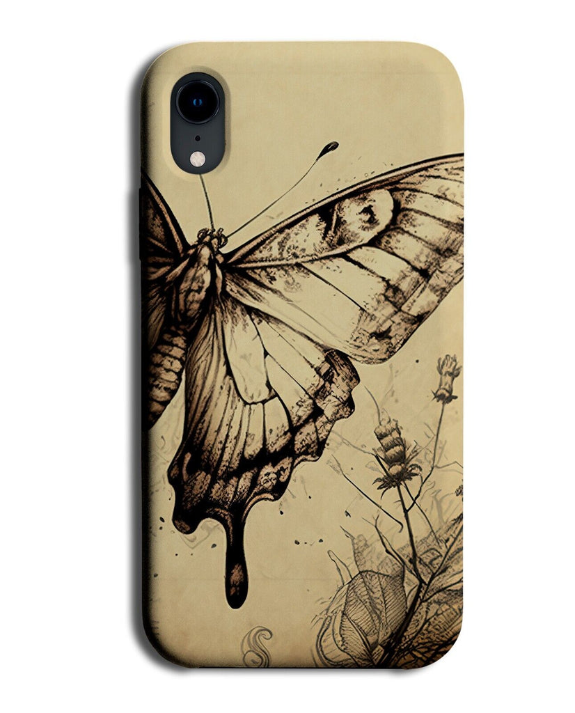 Vintage Butterfly Wings Phone Case Cover Wing Old Sketch Sketched Drawing BC29