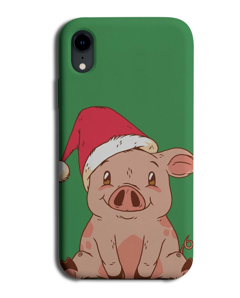 Pig In Christmas Hat Phone Case Cover Red Santa Hats Animal Wearing Xmas J993