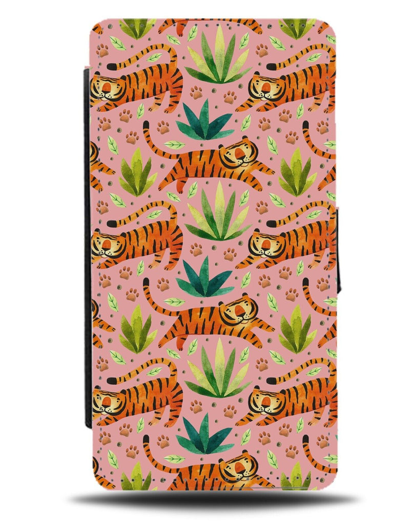 Pink Little Girls Tiger Pattern Flip Wallet Case Tigers Animals Girl Kids CS39