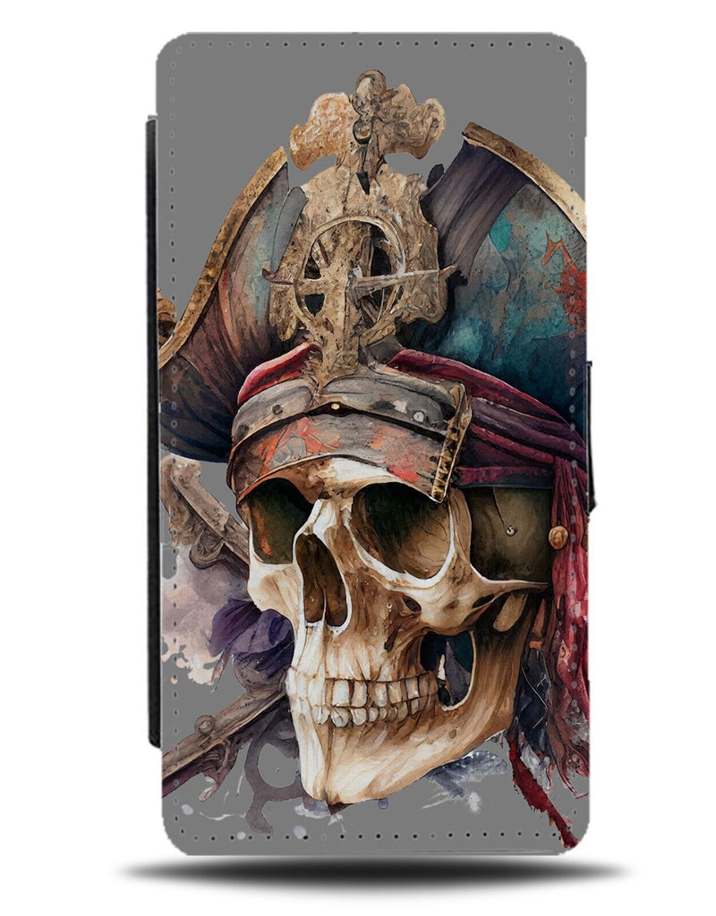 Watercolour Pirates Skeleton Head Flip Wallet Case Pirate Skeletons Hat DG68