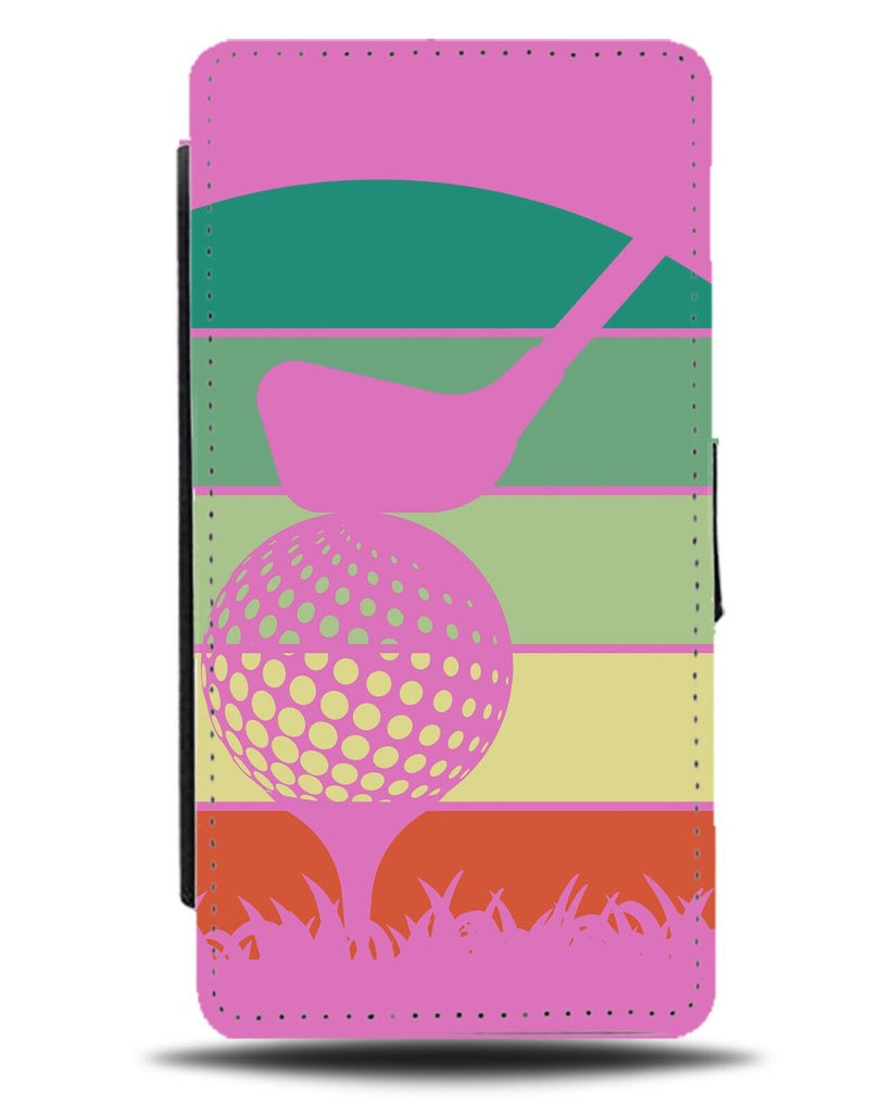 Golf Clubbing Hit Golfball Off Tee Flip Wallet Case Drive Driving Range BC46