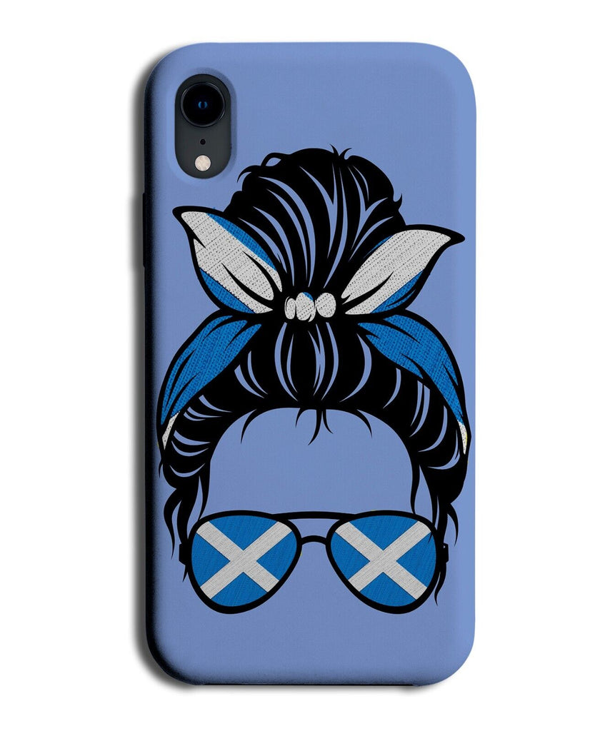 Scottish Woman Phone Case Cover Retro Housewife Flag Banana Sunglasses Blue CX88