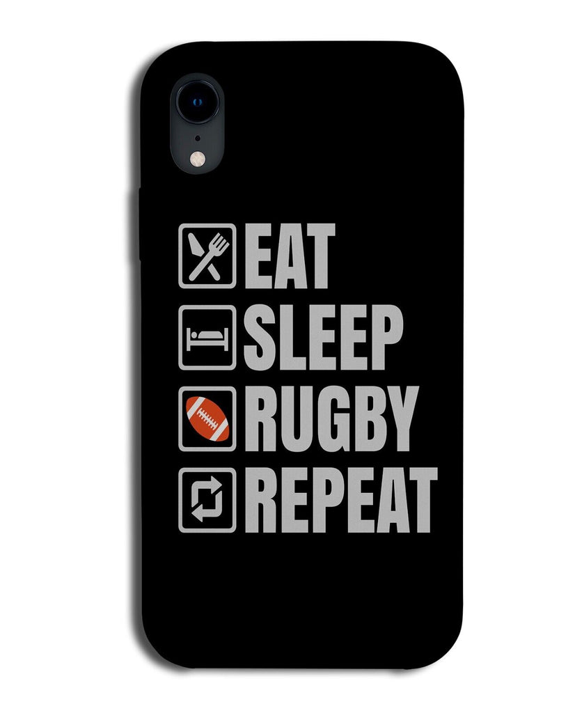 Funny Eat Sleep Rugby Repeat Phone Case Cover Fan Lover Team Novelty Sport DG91