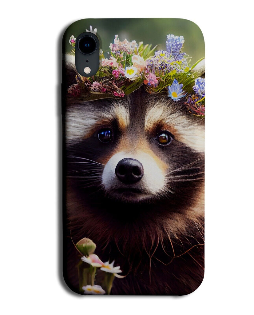Raccoon In Flower Crown Phone Case Cover Floral Funny Novelty Raccoons CG13