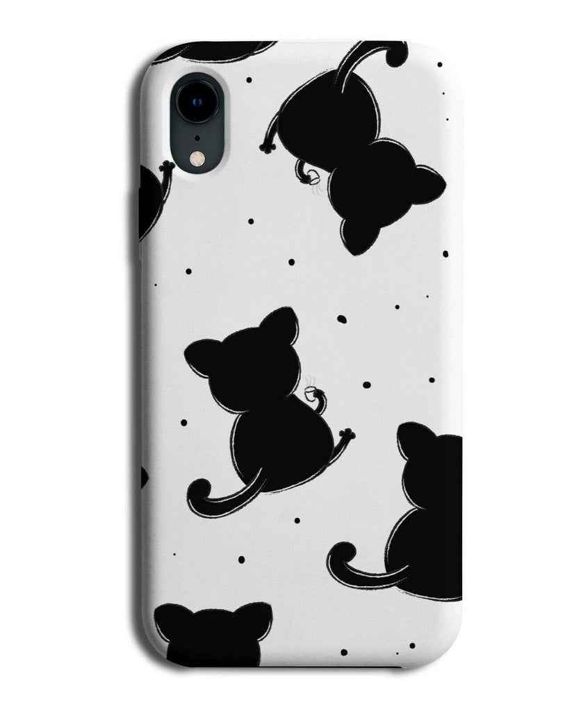 Black and White Newspaper Cats Phone Case Cover Cat Outline Silhouette F453