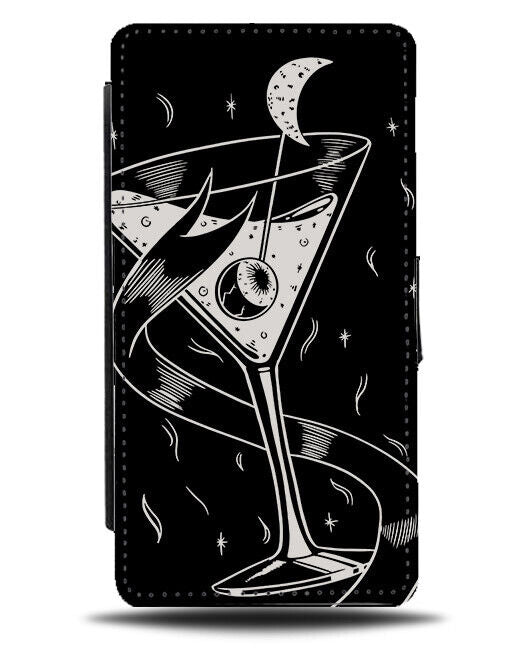 Snake Cocktail Flip Wallet Case Snakes Cocktails Martini Glass Cartoon N434