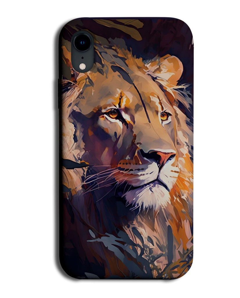 Abstract Oil Painting Of Lions Face Phone Case Cover Lion Asian Indian BF95