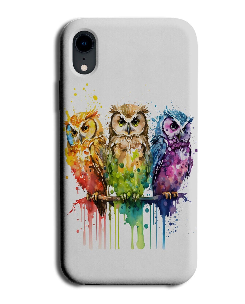Colourful Owl Trio Artwork Phone Case Cover Triplet Triplets Threes Three 3 BR62