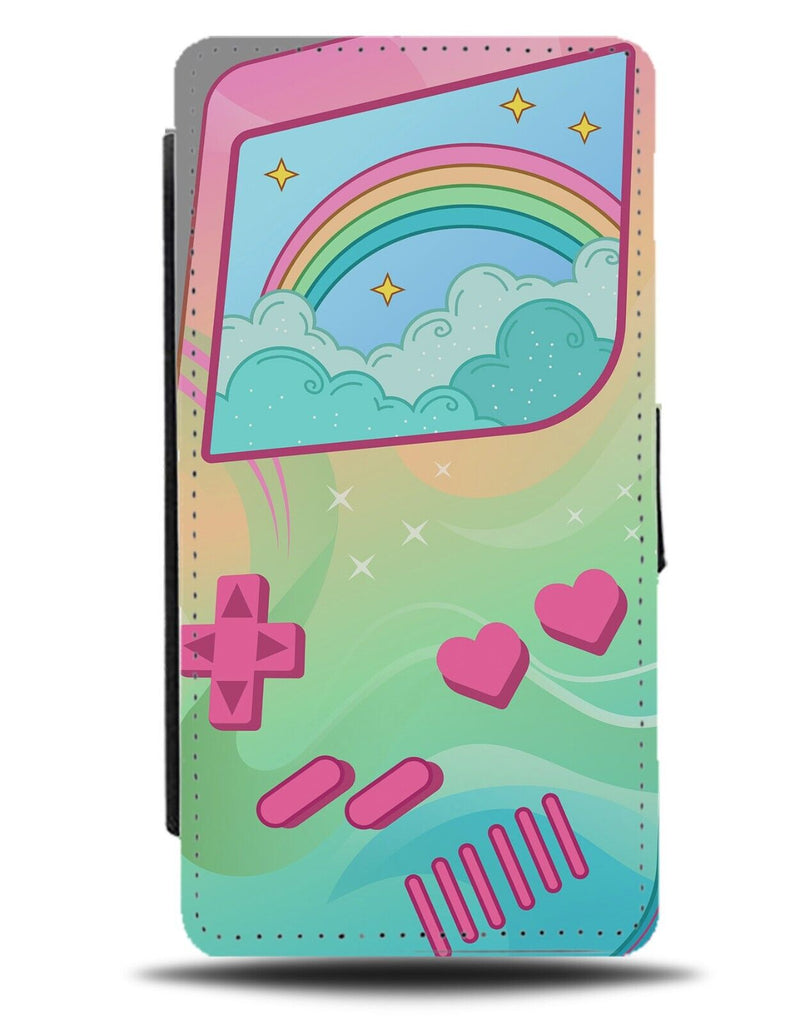Retro Video Games Handheld Console Flip Wallet Case Pastel Colors Colourful AZ30