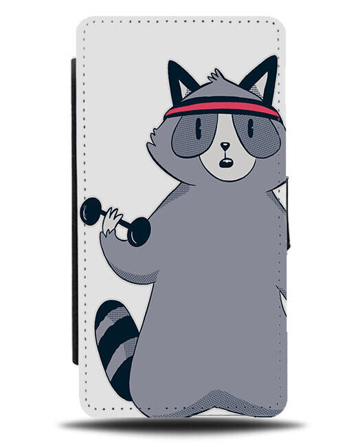 Fitness Raccoon Flip Wallet Case Gym Workout Headband Cardio K950