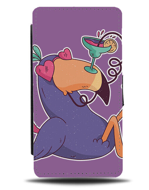 Drunk Toucan Parrot Flip Wallet Case Cocktail Cocktails Drinking Toucans K927