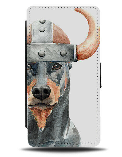Dobermann Flip Wallet Phone Case Dog Pet Viking Vikings Fancy Dress Hat K555