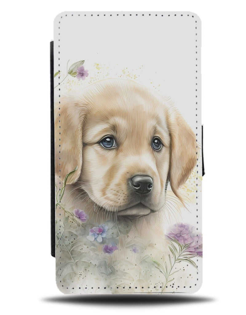 Golden Retriever Puppy Painting Picture Flip Wallet Case Art Artwork Print AD53