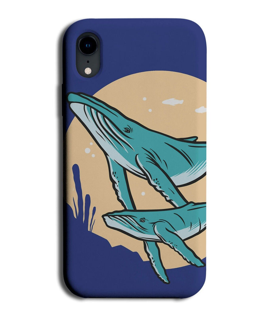 Cartoon Humpback Whales Phone Case Cover Whale Hump Back Fish Sea Ocean P888