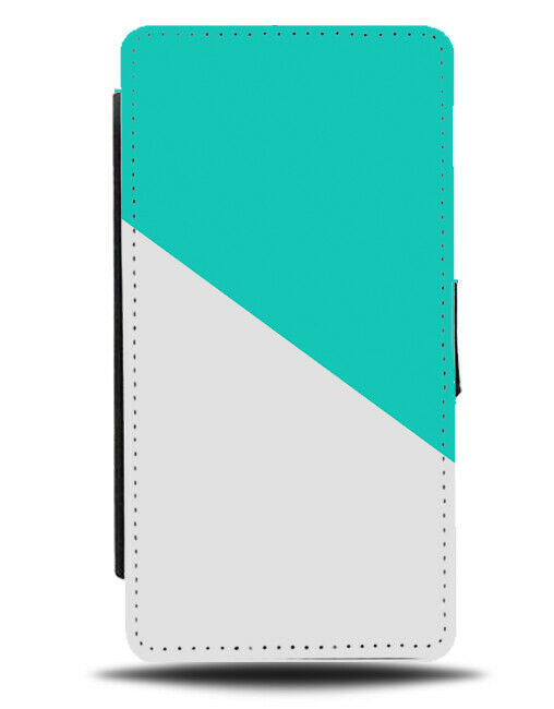 Turquoise Green & White Flip Cover Wallet Phone Case Shades Colouring i369