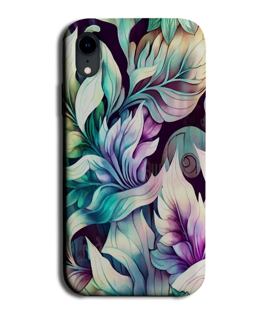 Dark Gothic Watercolour Floral Phone Case Cover Flowers Flower Leaves Leaf BC86
