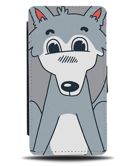 Childrens Wolf Flip Wallet Case Wolves Cartoon Picture Kids Childs Cute K451