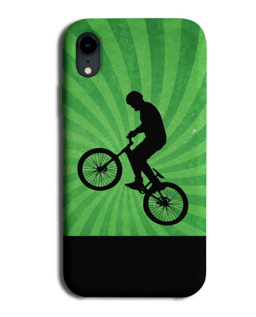 Green BMX Biker Phone Case Cover Bike Gift Present Boys Mens Bike BMXer si11