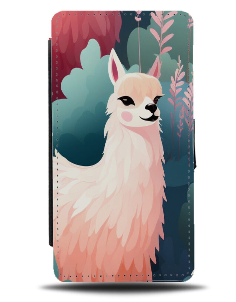 Watercolour Llama Pattern Flip Wallet Case Llamas Fringe Long Animal White DC27