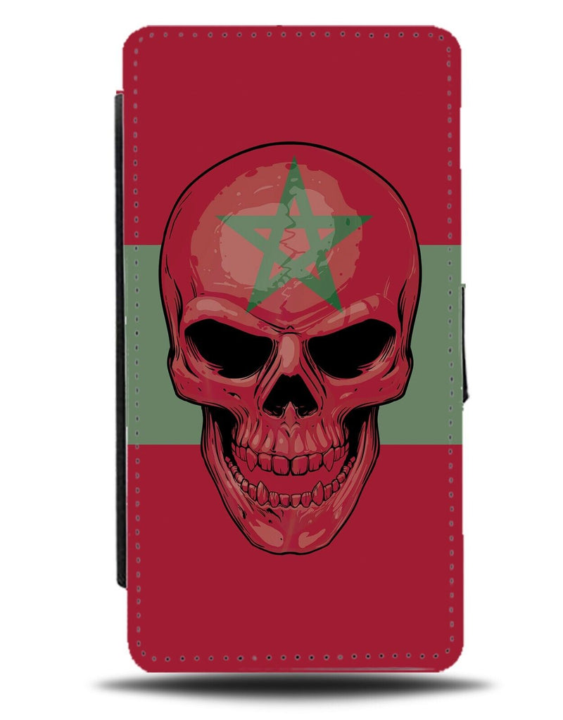 Morocco Skull Design Flip Wallet Case Moroccan Flag Symbol Logo Red Novelty DH58