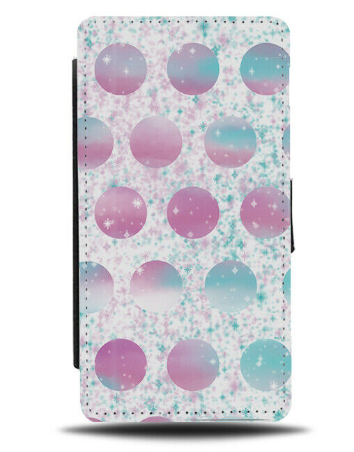 Abstract Girls Dots Pattern Flip Wallet Case Design Shapes Kids Cute F974