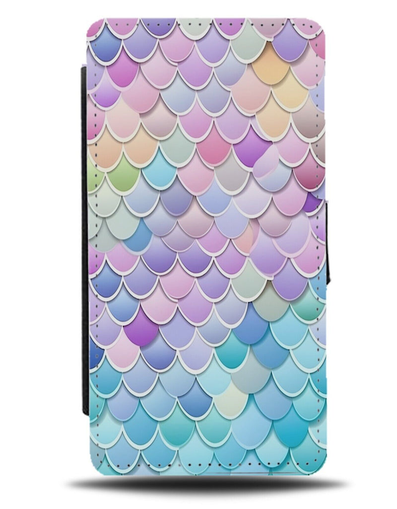 Girls Pastel Fish Scales Flip Wallet Case Colourful Colours Fishes Snake CI56
