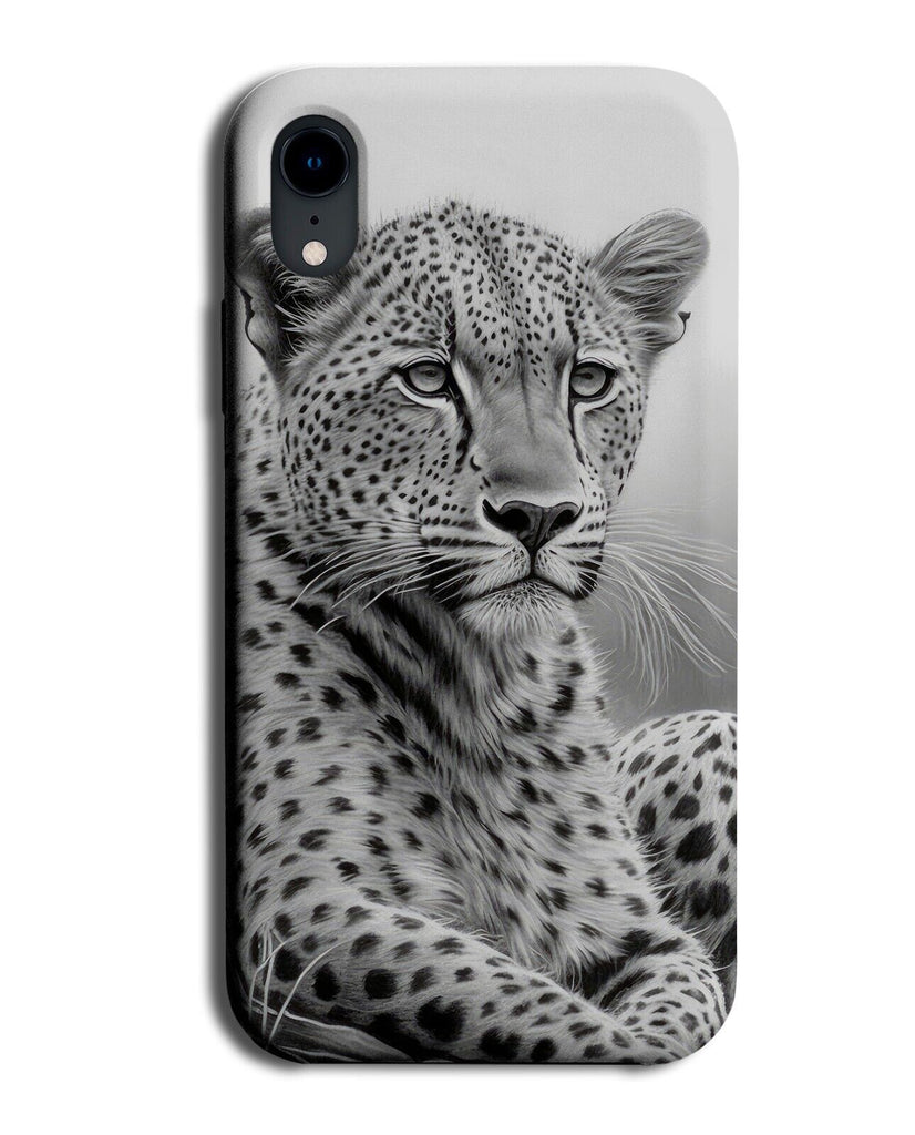Black and White Leopard Hand Drawn Print Phone Case Cover Leopards Animal & DA91