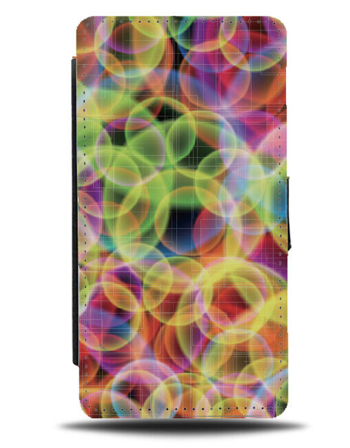 Colourful Bubbles Print Flip Wallet Case Bubble Rainbow Multicoloured K837