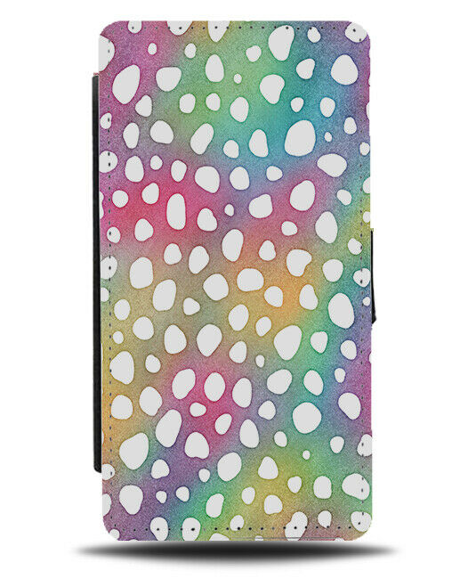 Bright Coloured Flamboyant Leopard Print Rainbow Flip Wallet Case Colourful F802
