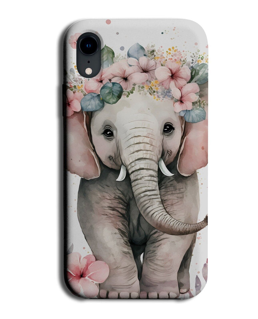 Baby Elephant In Flower Crown Phone Case Cover Floral Boho Elephants Kids BD05