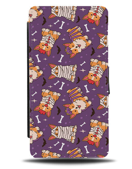 The Halloween Corgis Flip Wallet Case Corgi Dog Cartoon Dog Dogs Mummy N444