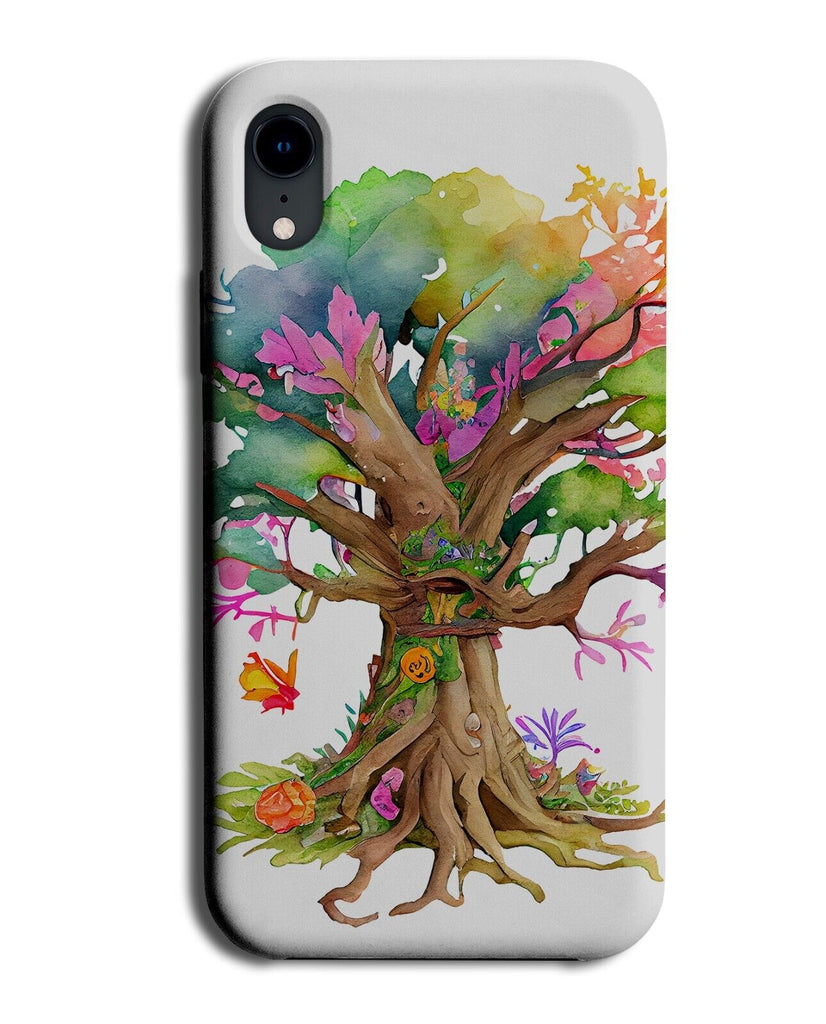 Colourful Tree Watercolour Painting Print Phone Case Cover Trees Nature Art Ag04