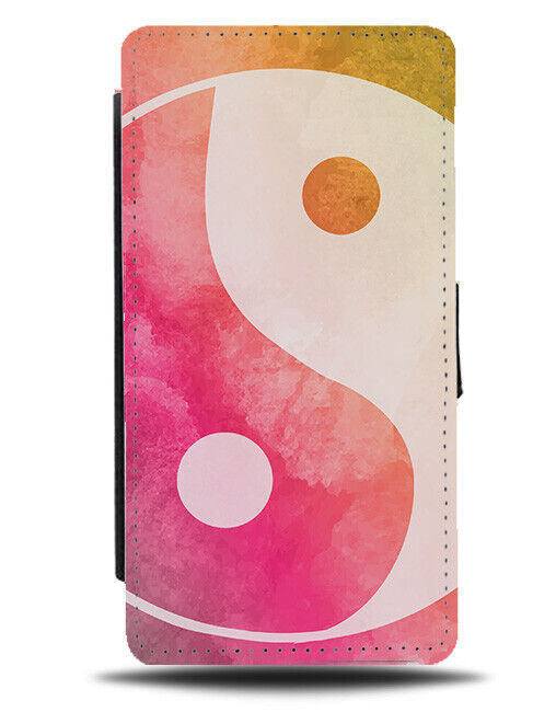 Colourful Ying Yang Design Flip Wallet Case Rainbow Shape Yin Yan YingYang J659