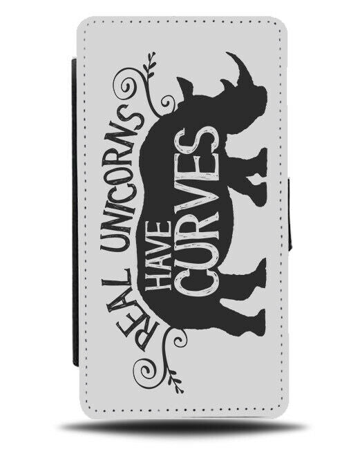 Real Unicorns Have Curves Flip Wallet Phone Case Fat Funny Quote Curvy E470