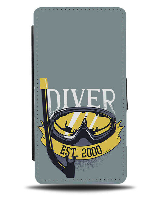 Stylish Scuba Goggles Design Flip Wallet Case Logo Symbol Scubadiving K245