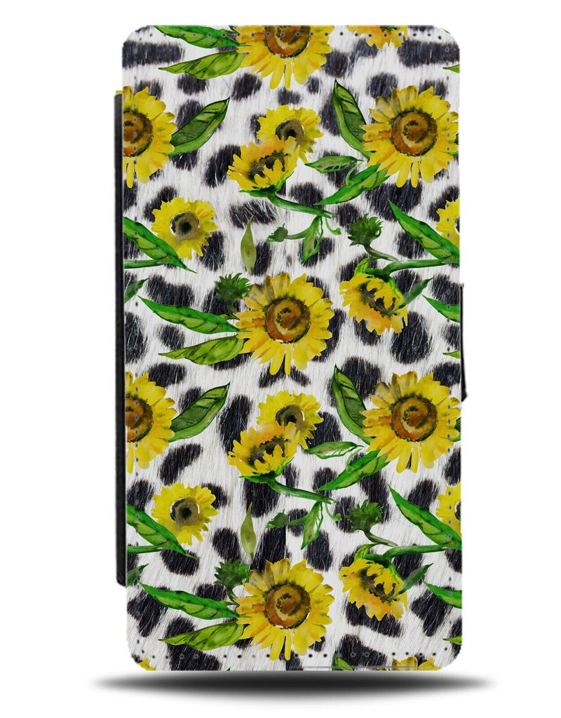 Dalmatian Spots and Sunflowers Flip Wallet Case Sunflower Skin Print Dog AI30