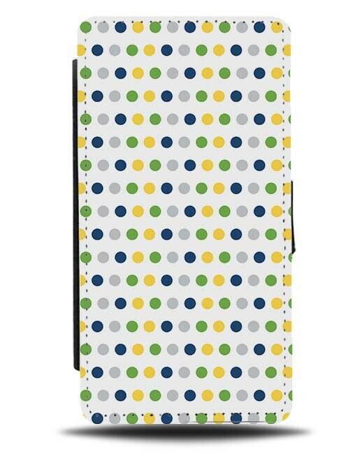 Colourful Summer Dot Flip Wallet Case Dots Dotted Spots Print Yellow Polka F517