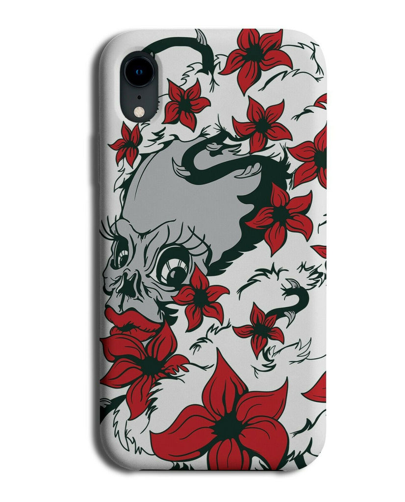 Dark Skull In Roses Phone Case Cover Tulip Flower Flowers Floral Skulls e159