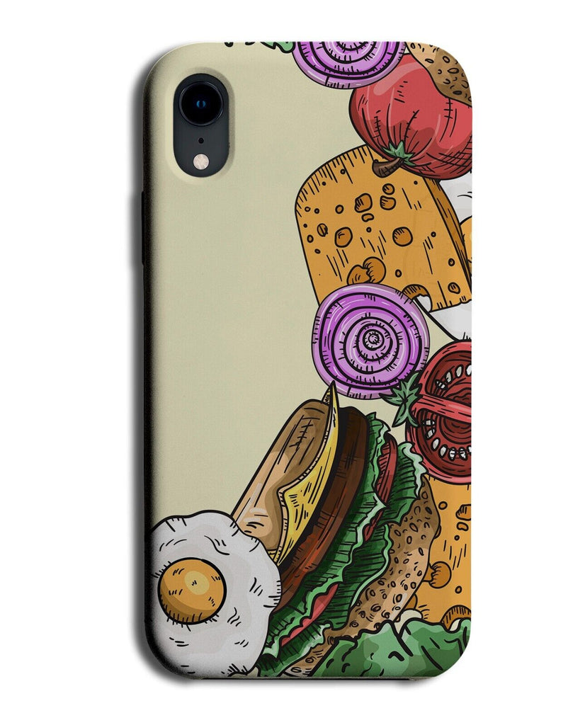 Burger Ingredients Pattern Phone Case Cover Cook Cooking Chef Chefs Design P536