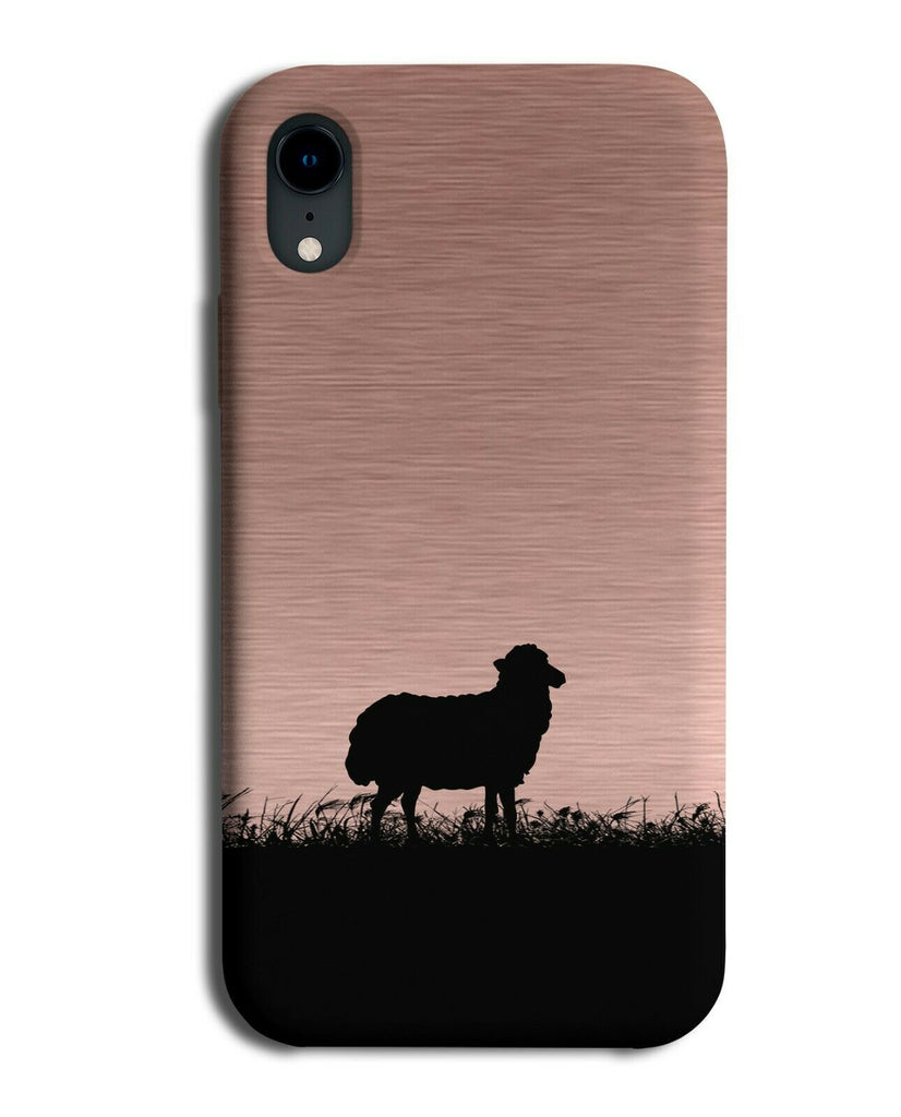 Sheep Silhouette Phone Case Cover Lamb Lambs Rose Gold Coloured i131