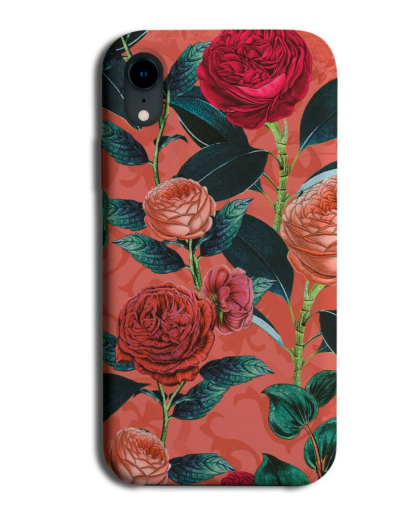 Red Roses Background Wallpaper Design Phone Case Cover Floral Flower G842
