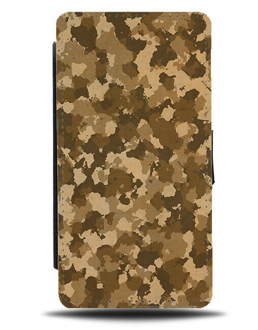 Muddy Camo Print Flip Wallet Case Mud Camouflage Sand Sandy Yellow G552