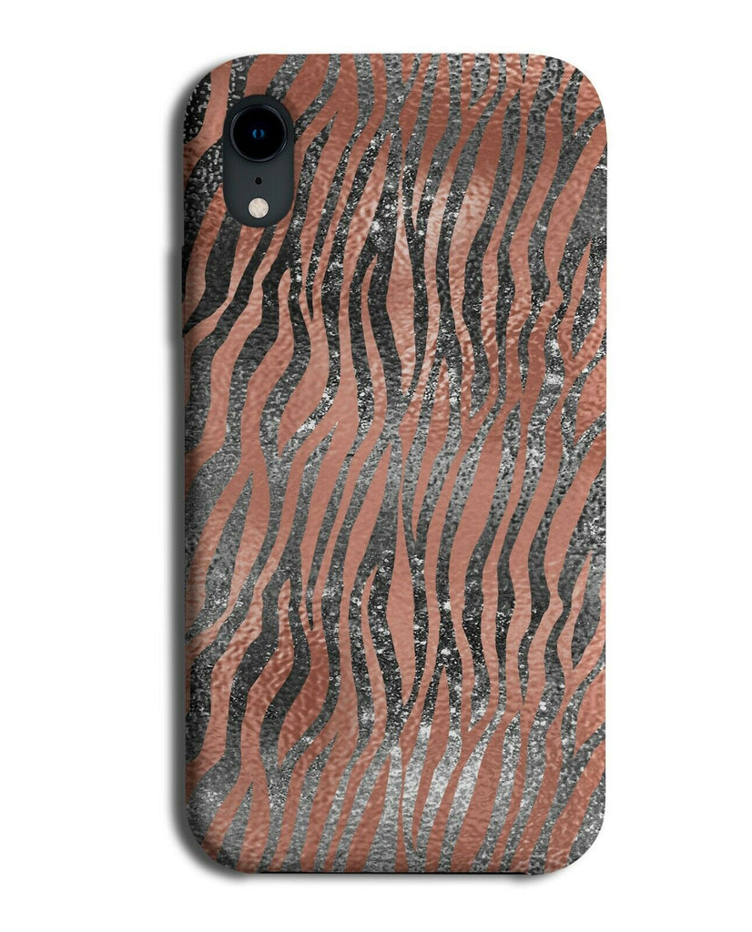 Glittery Tiger Print Phone Case Cover Glitter Printed Pattern Rose Gold G026