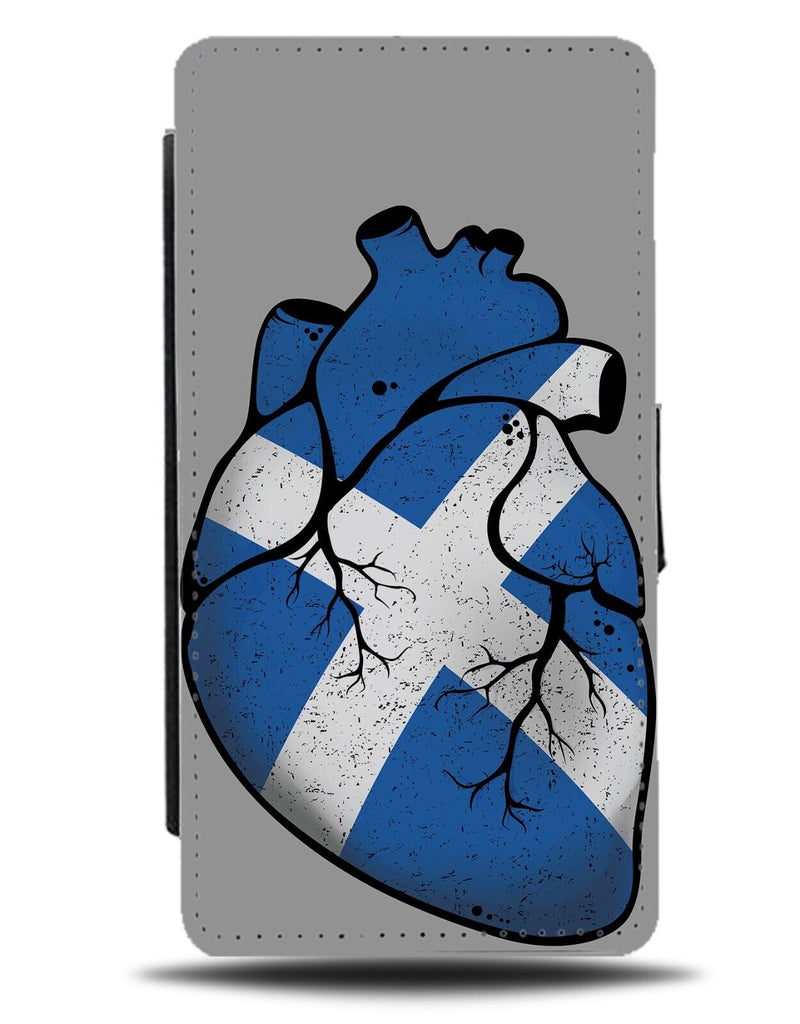 Scottish Heart Flip Wallet Case Brave Shape Flag St Andrews Cross Design CX87