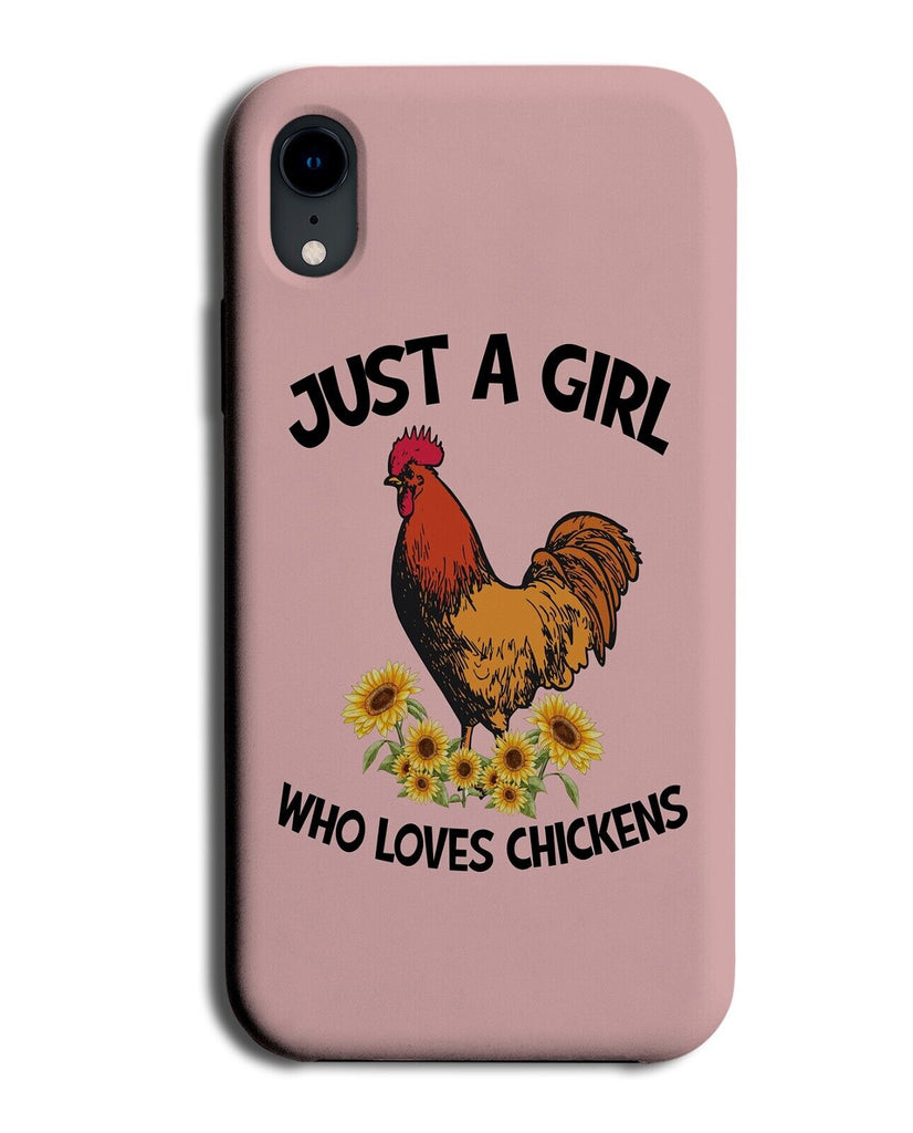 Just A Girl Who Loves Chickens Phone Case Cover Chicken Girls Womens Pink DD27