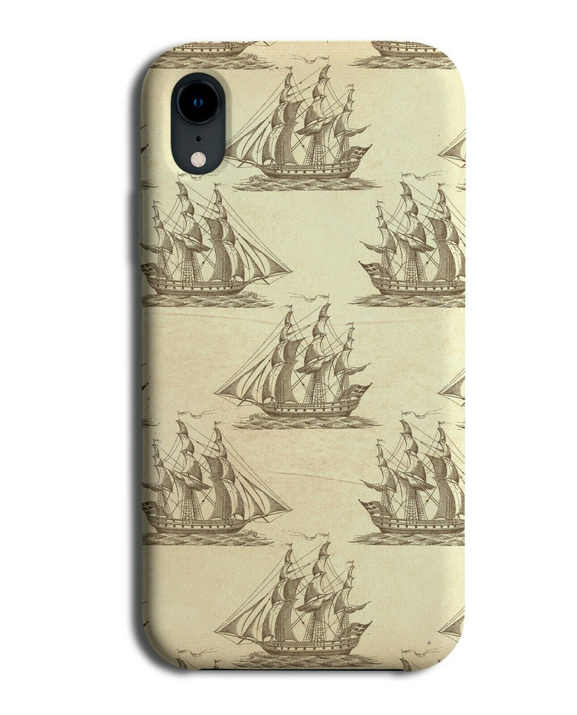 Pirate Ship Pattern On Treasure Map Paper Phone Case Cover Printed Picture G073