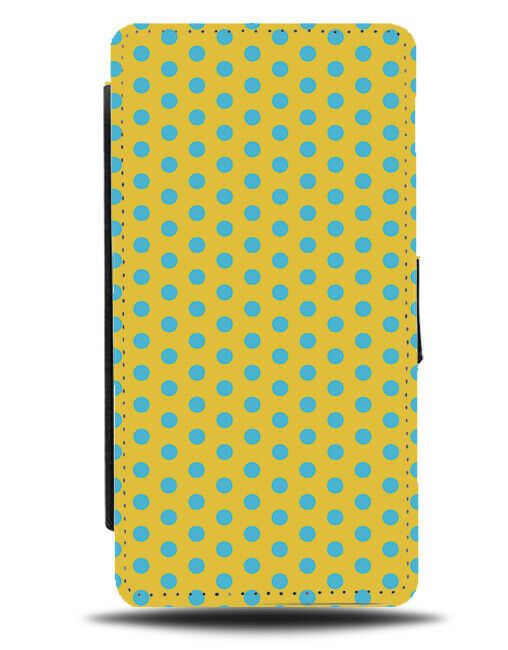 Yellow and Blue Small Polka Dots Flip Wallet Case Dot Dotted Patterning G577