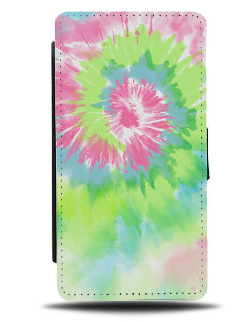 Colourful Hippy Tie Dye Spirals Flip Wallet Case Spiral Print Pattern 60s L024